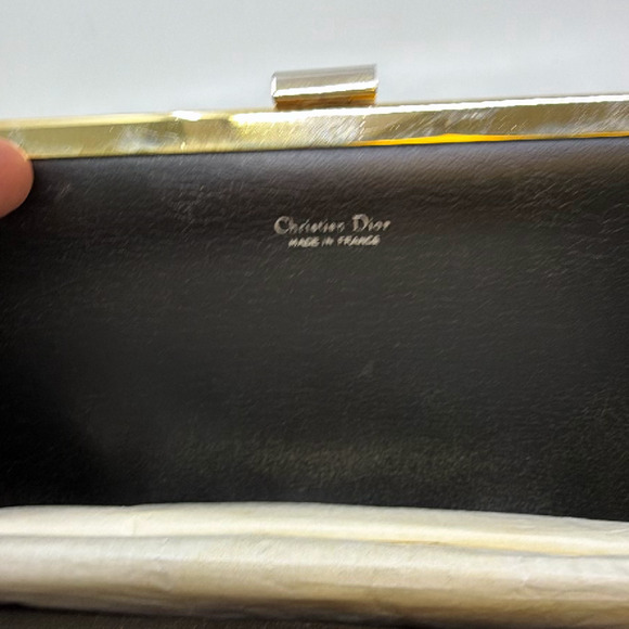 Christian Dior Classic Frame Clutch Black Leather Clutch - Picture 7 of 8